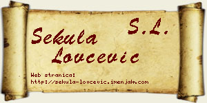 Sekula Lovčević vizit kartica